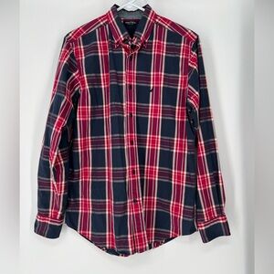 NAUTICA RED &‎ NAVY PLAID BUTTON DOWN